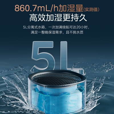 美的（Midea）【星澈空氣護(hù)理機(jī)】空氣凈化器AI智能加濕凈化一體機(jī)除甲醛除菌家用新風(fēng)機(jī)去異味KJ650G-RX600 PRO