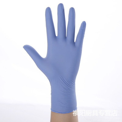 一次性手套乳膠塑膠橡膠PVC廚房食品級(jí)餐飲防水手套100只加厚 透明色微彈S型號(hào)